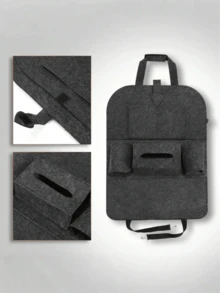 Universal Car Seat Back Bag – Durable Felt Hanging Storage Bag With Large Capacity & Multiple Compartments, Easy Headrest Mounting, Washable & Reusable Design, Perfect For Phones, Tablets, Chargers & Travel Essentials, Ideal For Family Trips Or Daily Commutes