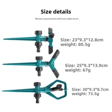 6 piezas Rociadores de césped giratorios automáticos a 360°, con 3 brazos giratorios ajustables, sistema de riego de jardín y césped de múltiples ángulos, cabezal giratorio a 360°, adecuado para huertos, viveros, jardines, céspedes, villas y riego de paisajes
