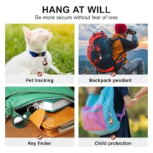 1PC AirTag Holder, PU Leather Airtag Case ,Airtag Keychain Compatible With Apple Air Tag, Air Tag Holder Protective Tracker Cover For Backpacks, Keys, Bags, Pets, And Luggage - Multicolor - View 5