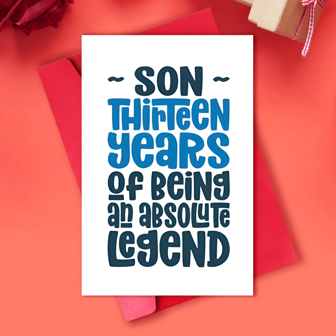 1 张儿子 13 岁生日贺卡，送给儿子 - 成为绝对传奇的十三年 13