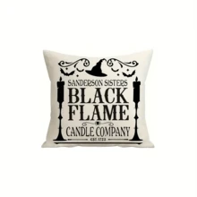 1 件万圣节抱枕套 18x18 英寸，现代风格亚麻靠垫套，带有女巫帽、扫帚和咒语书图案，可机洗，拉链开合，适用于卧室、客厅、沙发、汽车等各种房间类型家居装饰万圣节装饰秋季装饰房间装饰墙面装饰贴纸墙贴