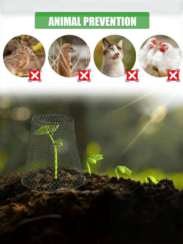 1 peça de gaiola de arame para plantas, protetor de plantas de jardim de metal resistente para afastar coelhos, galinhas, esquilos, pássaros e outras pragas, gaiola para lixeira