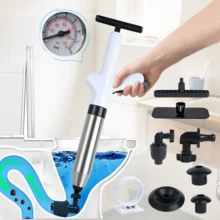 Toilet Plunger, High Pressure Toilet Plunger,Toilet Auger Air Drain Blaster With Real-Time, Heavy Duty Plunger For Bathroom And Plumbing Clogs - 白色 - 查看 1