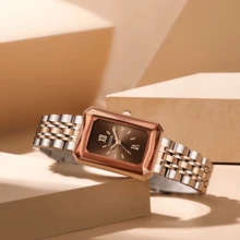 1 chiếc đồng hồ thạch anh mặt nhỏ sang trọng nhẹ hiệu CILOA dành cho nữ, chống nước, thời trang mới dành cho nữ - Cà phê nâu - Xem 5