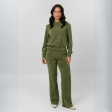 Women's Elegant Winter Ribbed Turtleneck Blouse Set