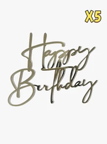 1个/3个“生日快乐”PMMA蛋糕装饰插牌，现代字母图案蛋糕装饰，适用于生日派对，可作为“生日快乐”字母蛋糕礼品塔，用于生日派对装饰、蛋糕装饰、蛋糕插牌、烘焙用品、厨房装饰、烘焙装饰、烘焙工具、蛋糕用品、节日礼物、节日装饰