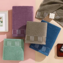 Toalla de baño universal para adultos y niños, toalla de baño agrandada y gruesa sin pelusa, toalla de baño de algodón puro, 70 cm x 140 cm - Morado - Ver 3