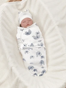 1 套（襁褓 + 帽子）0-3 个月婴儿襁褓、新生儿襁褓包、可穿戴婴儿毯、婴儿襁褓毯包、易换襁褓包、婴儿睡袋、可穿戴婴儿毯、婴儿睡袋、婴儿襁褓 - 彩色 - 查看 9