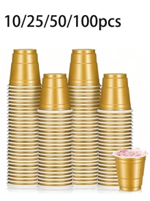100 pièces Verres à shot en plastique, verres à shot miniatures polyvalents en plastique de 2 oz, verres à shot miniatures jetables de 2 oz, tasses à cocktail jetables, tasses à boissons, tasses d'échantillonnage, petites tasses réutilisables faciles à nettoyer pour les spiritueux, les cocktails, les jus et les sauces, convenant à toutes les réunions, jeux de fête, photos de fête, vacances, fêtes, fêtes d'Halloween ou de Noël