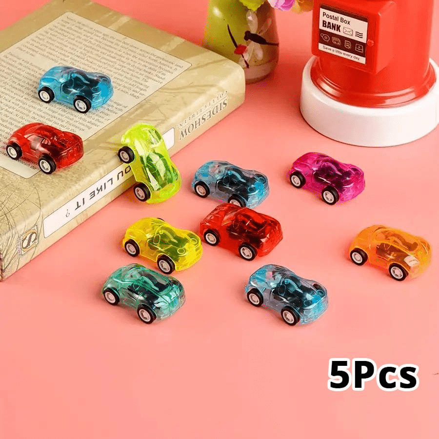 5Pcs Transparent Pull Back Small Car Inertia Small Car Cute Small Gift Activity Small Gift, Party Gift, Birthday Christmas And Halloween Best Gift