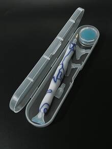 8pcs Diamond Painting Tools Set With Storage Box, Includes Resin Pen, Suitable For Diamond Painting DIY Dotting, Blue & White Color