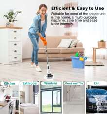 Electric Spin Scrubber, Cordless Motorized Cleaning Brush And Seven Interchangeable Brush Heads, Handheld Power Shower Scrubber Cordless, Suitable For Wall, Floor, Tile, Bathtub, Kitchen, Bathroom