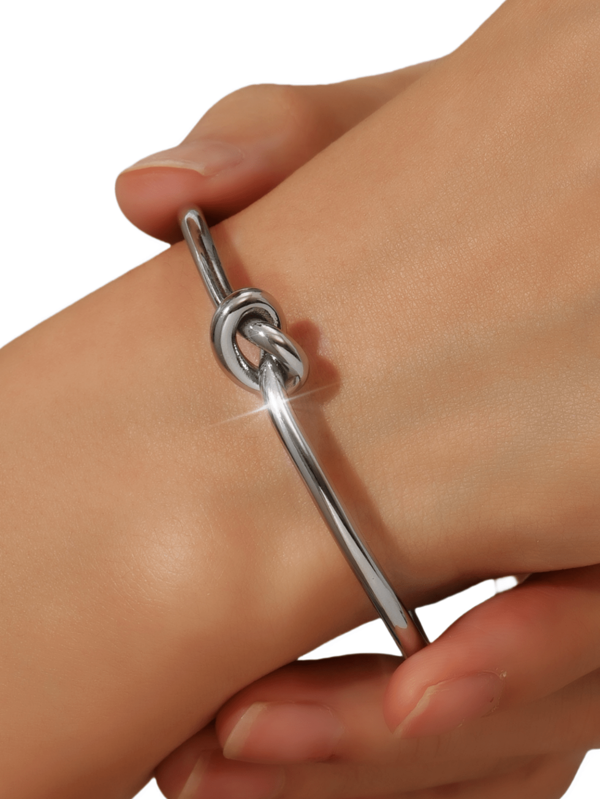 1 pezzo bracciale bangle geometrico regolabile in platino