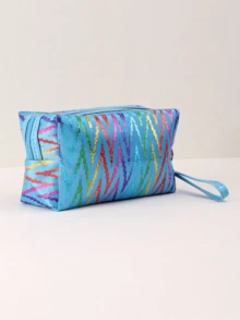 1/2 件防水铅笔盒，便携式铅笔盒，方便携带，化妆包，洗漱包学校用品创意礼物感恩节，圣诞节，生日万圣节装饰返校文具收纳袋 - 彩色 - 查看 11