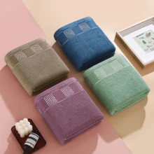 Toalla de baño universal para adultos y niños, toalla de baño agrandada y gruesa sin pelusa, toalla de baño de algodón puro, 70 cm x 140 cm - Morado - Ver 4