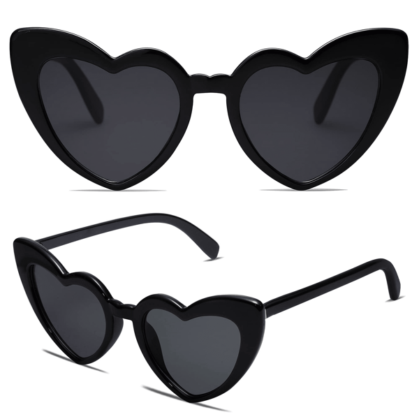 4 Pack, Women's Retro Love Heart Party Glasses, Fashion Cat Eye Heart Shaped Glasses, Suitable For Travel, Bachelor Party, Beach, Fashion Accessories