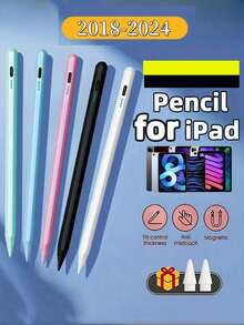 兼容 iPad Pencil 防掌误触倾斜兼容 Apple Pencil 电源显示触控笔兼容 iPad Air/Pro 13 11 2024 Pro13 Pro11 平板笔可充电电池 90mAh
