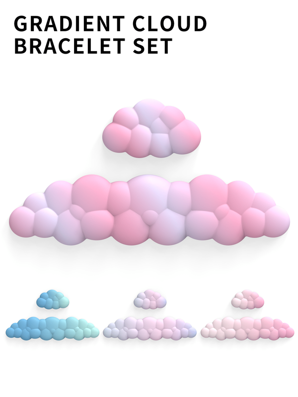 A Set Of Gradient Cloud Keyboard Wrist Guard And Pad Set, Made Of Milk Silk Fabric And Silicone Base, Suitable For Office Use With Computers And Tablets, Relieving Hand Pain