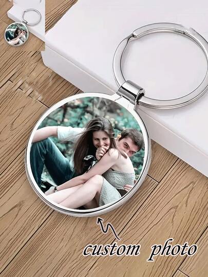 1 Peça Chaveiro Personalizado de Acrílico para Casal com Foto - Presente Comemorativo, Argola para Chave, Chaveiro, Presente Dia dos Namorados, Imagem Personalizada, Sentimento Único, Para Alguém Especial, Presente Prático e Ideal