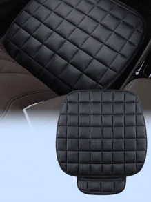 1件装一体式开放式靠背毛绒汽车座椅垫 - 采用透气记忆海绵面料制成，四季皆宜，极其舒适；防滑橡胶底座；适用于所有轿车、SUV、卡车和办公椅；附带收纳袋；可机洗且经久耐用。