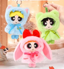 Powerpuff Girls Cape Plush Keychain | Bubbles Buttercup Blossom Cloak Stuffed Toy Hanging Charm | Cartoon Character Magical Cape Bag Pendant | Weatherproof Soft Plushie for Kids Girls | Official Licensed Merchandise - 彩色 - 查看 1