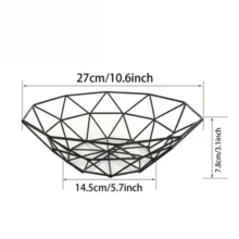 Black Wire Fruit Bowl Tabletop Fruit Basket Round Steel Bowl Centerpiece - 黑5 - 查看 4