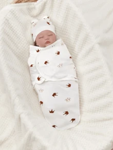 1 套（襁褓 + 帽子）0-3 个月婴儿襁褓、新生儿襁褓包、可穿戴婴儿毯、婴儿襁褓毯包、易换襁褓包、婴儿睡袋、可穿戴婴儿毯、婴儿睡袋、婴儿襁褓 - 彩色 - 查看 7