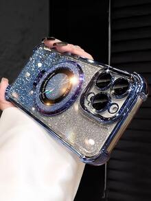 奢华电镀透明手机壳,带指环支架和磁吸支架,防震,镶钻闪亮,Y2K风格,时尚硅胶软壳保护套,兼容 16/16E/15/14/13/12/11/X/XS/XR/8/7 Plus/Pro/Max/Mini、Galaxy S24/S25 Ultra、小米Redmi、荣耀、OPPO Reno、MOTO Infinix Women 2025等机型。 - 藍色 - 查看 6