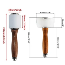 1pc Vintage Handmade Wooden Mallet, Round Head Double-Sided Leather Stamp Hammer, Wooden Handle + Nylon Head Combo, Customizable With Engraved Logo Or Name, Non-Slip Grip Design, Durable And Shock-Resistant To Improve Handicraft Efficiency. Suitable For Leather Carving, Punching And Trimming Workshops, DIY Craftsmen's Gift, Practical Gift For Leather Enthusiasts, DIY Hobbyists, Fathers, Boyfriends Or Workshop Masters.