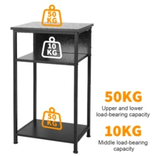 A Three-Layer Iron Frame Narrow-Edge Table With Storage Shelves, Bedroom Bedside Table, 73.5*39*29cm, 50kg Load-Bearing Capacity, Local Inventory For Shipment, Ultra-Thin Edge Table, Small In Size But Large In Capacity, Suitable For Living Room, Bedroom, Study, Kitchen And Balcony, A Great Summer Gift - Black - View 8