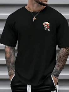 GRDR Męska koszulka z krótkim rękawem i nadrukiem graffiti na lato, modna na lato