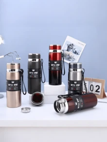 Extra Large 33.8oz Insulated Tumbler, Stainless Steel Vacuum Insulated Bottle, Hot & Cold Travel Mug, Leak-Proof Sports Water Bottle, Fits Car Cup Holder, Portable For Travel, Gym, Office And Outdoor, Gift Box For Men, Women, Boss And Graduates - Multicolor - View 3