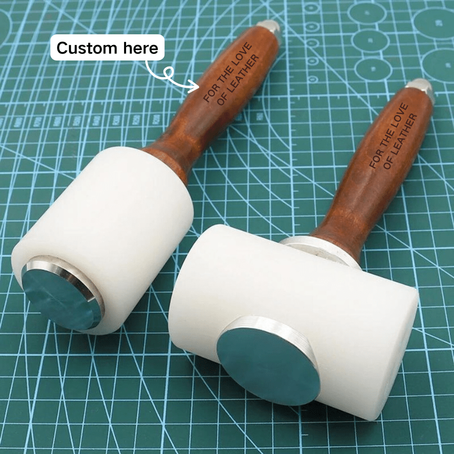 1pc Vintage Handmade Wooden Mallet, Round Head Double-Sided Leather Stamp Hammer, Wooden Handle + Nylon Head Combo, Customizable With Engraved Logo Or Name, Non-Slip Grip Design, Durable And Shock-Resistant To Improve Handicraft Efficiency. Suitable For Leather Carving, Punching And Trimming Workshops, DIY Craftsmen's Gift, Practical Gift For Leather Enthusiasts, DIY Hobbyists, Fathers, Boyfriends Or Workshop Masters.
