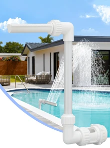1Pc Versatile Pool Fountain With Adjustable 2-In-1 Spray Nozzle - High-Pressure Waterfall & Cooling Sprinkler For Above And In-Ground Pools, Durable PVC Outdoor Garden Feature,For Pool, Swimming Pool Spa Water Fountain, Pool,Pool Accessories,Swimming Pool,Pool Stuff,Picinas,No Electricity/Battery Required