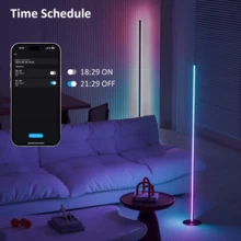Corner Floor Lamp Smart RGB LED Corner Lamp With App And Remote Control, 16 Million Colors & 68+ Scene, Music Sync, Timer Setting - Ideal For Living Rooms, Bedrooms, And Gaming Rooms - RGBIC - View 7