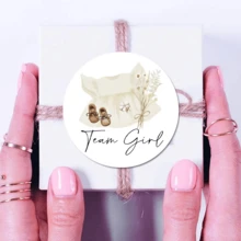 性别揭示纸质贴纸婴儿衣服贴花男孩或女孩自粘贴纸适用于婴儿洗澡卡派对用品 - 彩色 - 查看 11