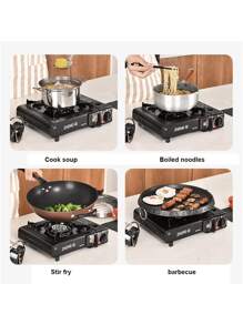 2100W High-Power Yet Featherlight Gas Stove - Fits In Backpack For Hiking/Camping - Black - View 5