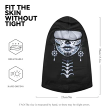 Fabulous Be Xtreme Stylish Skull & Scarecrow Print Balaclava Mask, Breathable Moisture-Wicking Sun Protection Face Cover For Outdoor Sports, Fun Party, Cycling