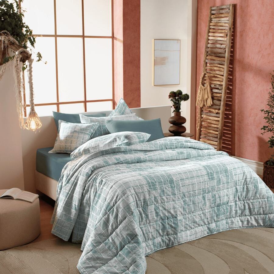 4-Piece Teka Queen Bed Set 100% Cotton 120 Thread Count Crystal - 結晶 - 查看 1