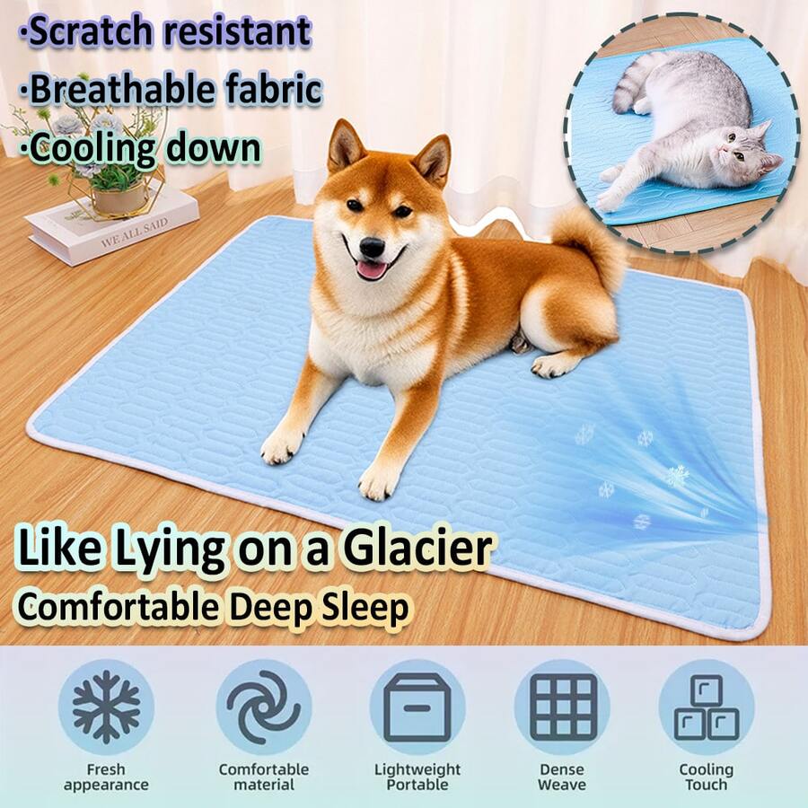 AIYYIPA 1 件宠物降温垫 - 夏季冰凉睡垫床，适用于猫狗，吸汗表面，舒适面料，防滑背面，L、XL 尺寸，清爽助眠 - 让您的宠物整个夏天都保持凉爽舒适