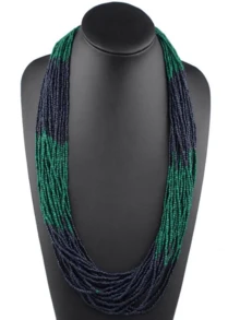 Vòng cổ hạt gạo thủy tinh thủ công Boho nhiều lớp phân đoạn màu tương phản Thiết kế vòng cổ hạt sang trọng nhẹ nhàng cho bữa tiệc Trang sức ngày lễ Quà tặng ngày lễ cho bạn bè - vòng cổ - Xem 5