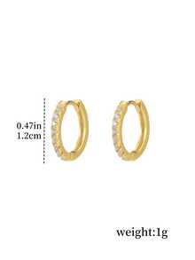 2 件套水钻装饰耳环，简约优雅的方晶锆石圈形耳环，奢华高端时尚耳环首饰，适合女孩和女士日常佩戴，送给朋友的礼物