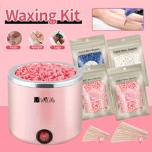 Viilife Pink Waxing And Hair Removal Set 200cc Wax Heater 4 Packs Of Waxing Wax Beans 20 Waxing Sticks Suitable For Women To Wax And Remove Hair At Home. - 查看 1