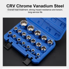 Lislark Steckschlüssel Satz 1/2" 21tlg 8-36mm Vielzahn Nüsse zoll für 6 und 12 Kant