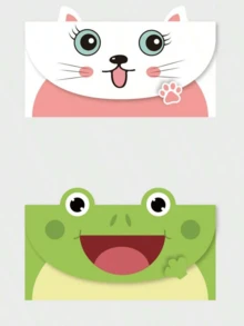 10 张/包可爱卡通创意贺卡可折叠留言卡 - 10pcs/包卡通信封 - 查看 13