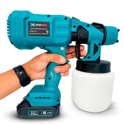 Pulverizador Pistola De Tinta Sem Fio 800ml 1000ml/min Duas Baterias 21v Recarregável Bicos Extra