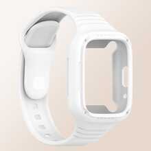 1pc Sport Silicone Case Strap Compatible With Redmi Watch 3 Active Mi Watch 3 Lite Screen Protector Bumper Cover Smartwatch Rubber Band,Suitable Outdoor Rock Climbing And Seaside Walking