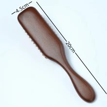 1pc Hand Carved Sandalwood Air Cushion Comb With Bamboo Teeth, Oval Scalp Massage Brush, Suitable For All Hairstyles, Wooden Hairstyle Comb