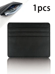 1 szt. Wielofunkcyjny uchwyt na karty, duża pojemność przegródek na karty, kompaktowe skórzane etui na karty z poliuretanu, może pomieścić karty bankowe, karty tranzytowe, karty członkowskie, wizytówki, monety itp. Formalne/biznesowe pomysły na Walentynki