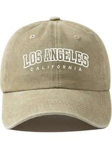 1 件字母洛杉矶加利福尼亚印花帽，男女通用，户外休闲时尚防晒可调节尺寸棒球帽，卡车司机帽，日常使用的太阳帽